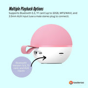 Danoz Direct - Mini Karaoke Machine and 2x Wireless Microphones Portable Bluetooth Speaker Pink - danozdirect