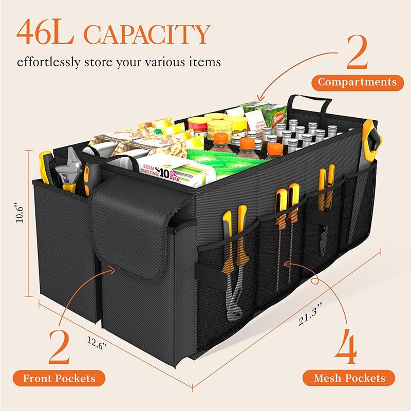 Danoz Direct - Off white Car Trunk Storage Box - Foldable Organizer - danozdirect