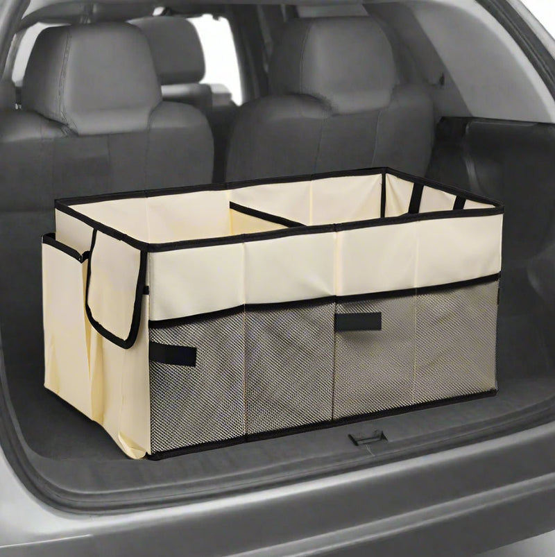 Danoz Direct - Off white Car Trunk Storage Box - Foldable Organizer - danozdirect