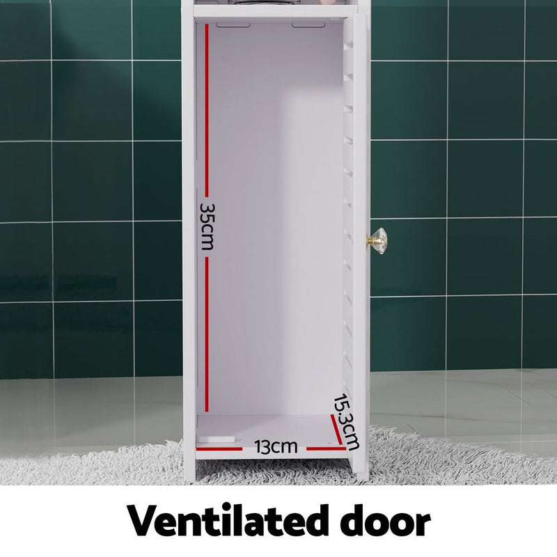 Danoz Direct - Organize your bathroom with the Artiss 3 Tier Floor Cabinet. Featuring a convenient toilet roll holder and tissue organizer, - danozdirect