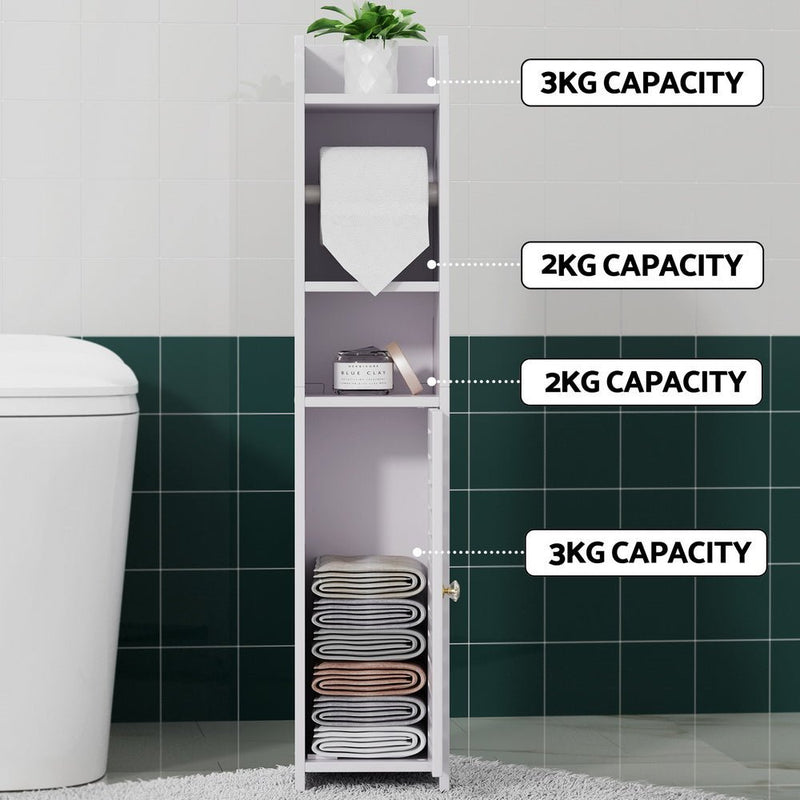 Danoz Direct - Organize your bathroom with the Artiss 3 Tier Floor Cabinet. Featuring a convenient toilet roll holder and tissue organizer, - danozdirect