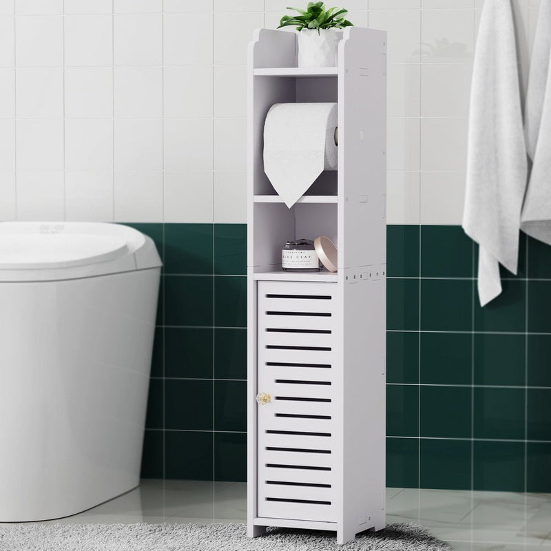 Danoz Direct - Organize your bathroom with the Artiss 3 Tier Floor Cabinet. Featuring a convenient toilet roll holder and tissue organizer, - danozdirect