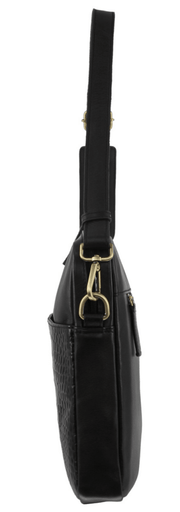 Danoz Direct - Pierre Cardin Croc - Embossed Leather Business Computer Laptop Bag - Black - danozdirect