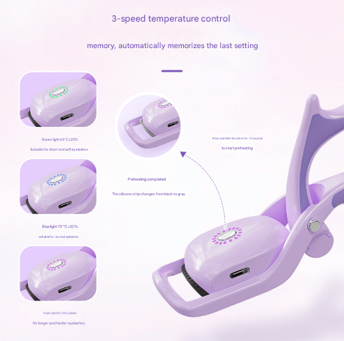 Danoz Direct - Pink USB Rechargeable Electric Heated Eyelash Curler - Lash Lift and Extension Tool - danozdirect