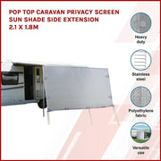 Danoz Direct - Pop Top Caravan Privacy Screen Sun Shade Side Extension 2.1 x 1.8m - danozdirect
