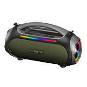 Danoz Direct - Portable Bluetooth 5.3 Speaker - 60W Powerful Sound, RGB Lights, Multiple Inputs(Green) - danozdirect