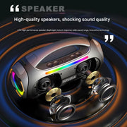 Danoz Direct - Portable Bluetooth 5.3 Speaker - 60W Powerful Sound, RGB Lights, Multiple Inputs(Red) - danozdirect