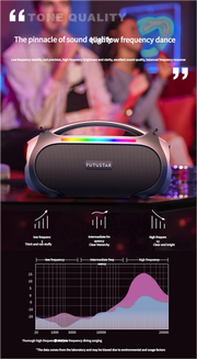 Danoz Direct - Portable Bluetooth 5.3 Speaker - 60W Powerful Sound, RGB Lights, Multiple Inputs(Red) - danozdirect