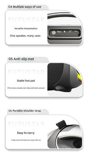 Danoz Direct - Portable Bluetooth 5.3 Speaker - 60W Powerful Sound, RGB Lights, Multiple Inputs(Red) - danozdirect