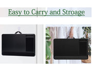 Danoz Direct - Portable Laptop Desk with Device Ledge, Mouse Pad and Phone Holder for Home Office (Black, 43cm) - danozdirect