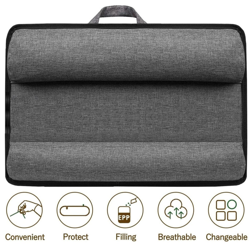 Danoz Direct - Portable Laptop Desk with Device Ledge, Mouse Pad and Phone Holder for Home Office (Black, 43cm) - danozdirect