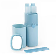 Danoz Direct - Portable Toothbrush Holder Tooth Mug Toothpaste Cup Bath Travel Box Accessories Set Blue - danozdirect