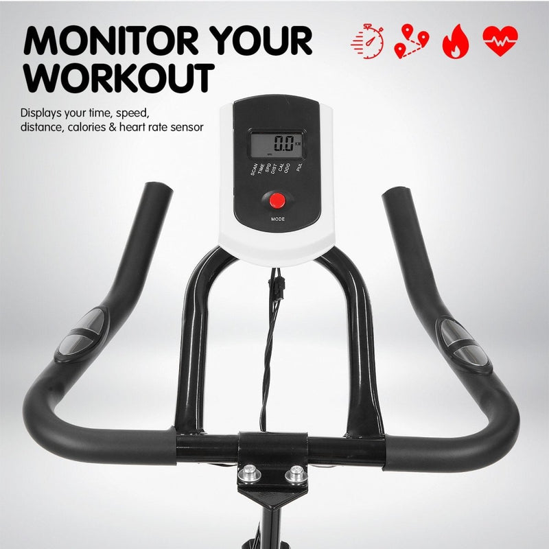 Danoz Direct - Powertrain Home Gym Flywheel Exercise Spin Bike - Blue - danozdirect
