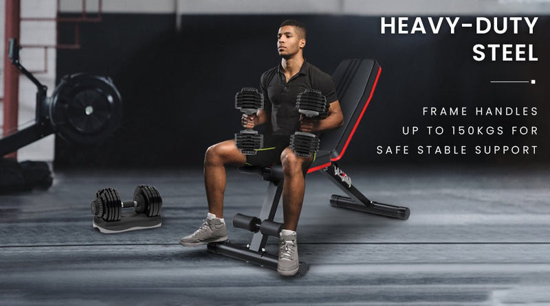 Danoz Direct - PROFLEX Weight Bench Workout Gym Press Adjustable Lifting Fitness Folding Bands - danozdirect