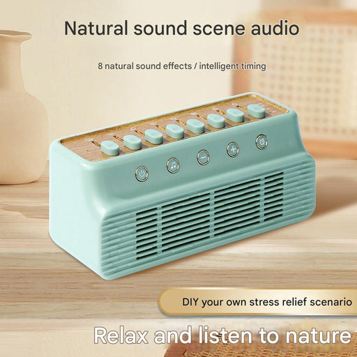 Danoz Direct - Retro White Noise Sound Machine & Bluetooth Speaker - 8 Nature Sounds, Smart Timer(white) - danozdirect