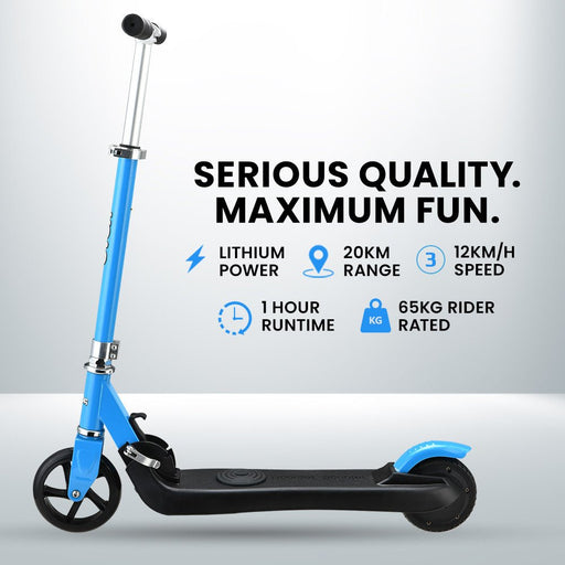 Danoz Direct - ROVO KIDS Electric Scooter Lithium Ride - On Foldable E - Scooter 125W Rechargeable, Blue - danozdirect