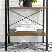 Danoz Direct - Rustic brown and black steel Metal Frame 4 Tier bookshelf - danozdirect