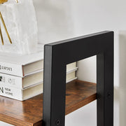 Danoz Direct - Rustic brown and black steel Metal Frame 4 Tier bookshelf - danozdirect