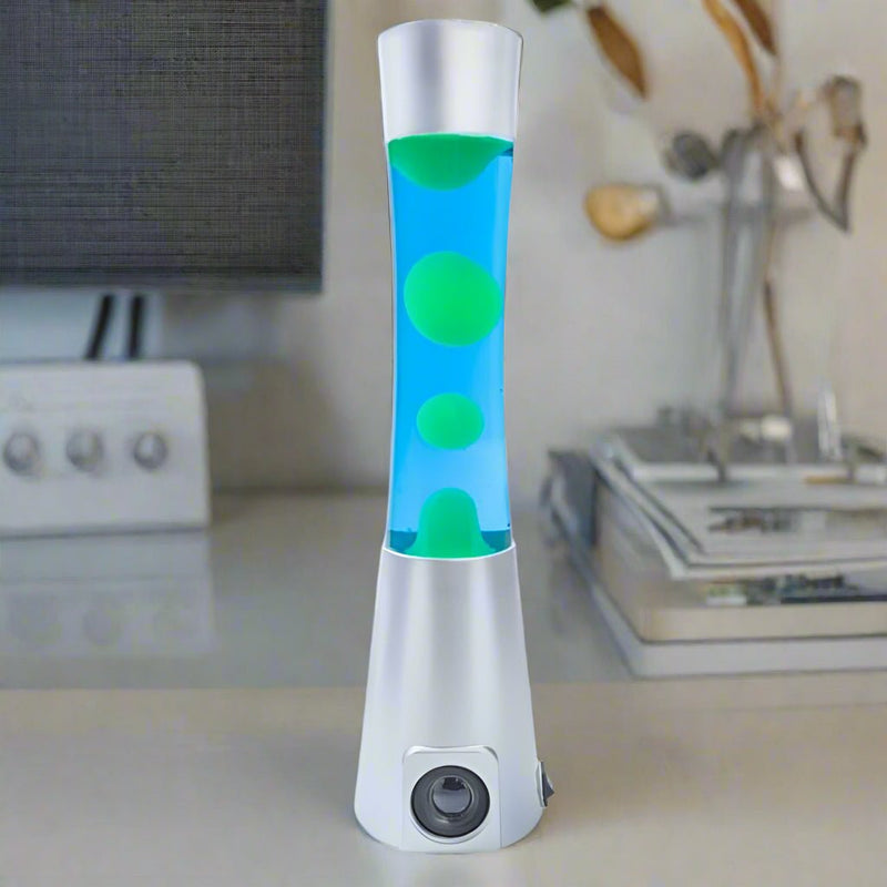 Danoz Direct - Silver/Blue/Yellow Motion Lamp Bluetooth Speaker - danozdirect