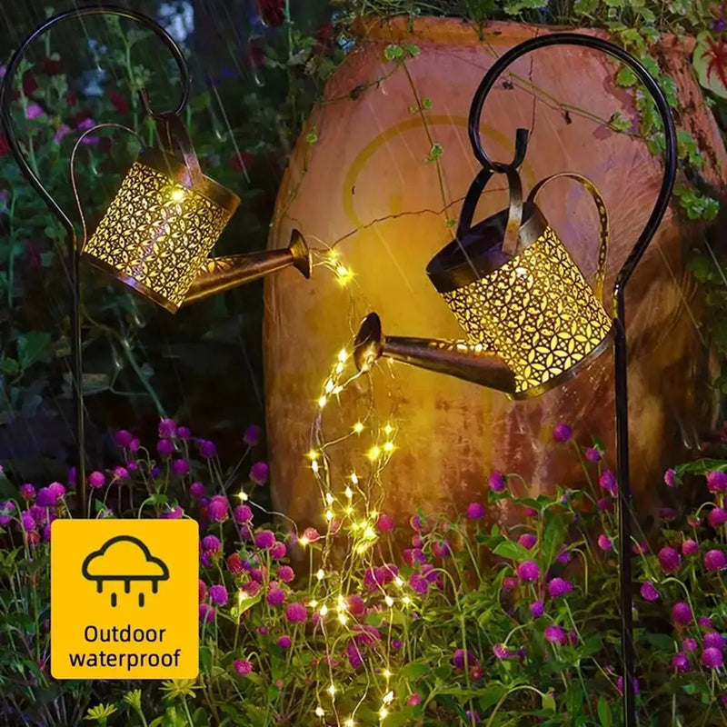 Danoz Direct - Solar Watering Can LED 💡 Light Outdoor Waterproof Shower Light Decorative Solar Lights For Home Outside - danozdirect