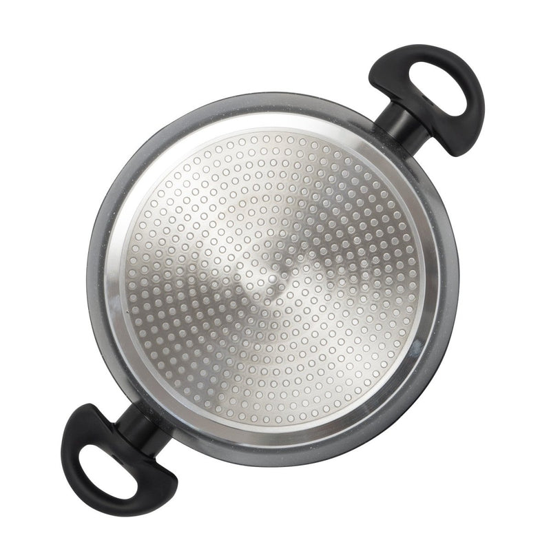 Danoz Direct - Stone Chef Forged Casserole With Lid Cookware Kitchen Black 24cm - danozdirect