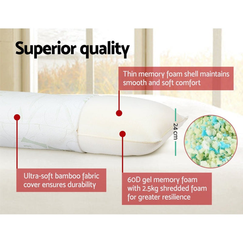 Danoz Direct - Super Long - Giselle Bedding Body Support Pillow with Bamboo Cover - danozdirect