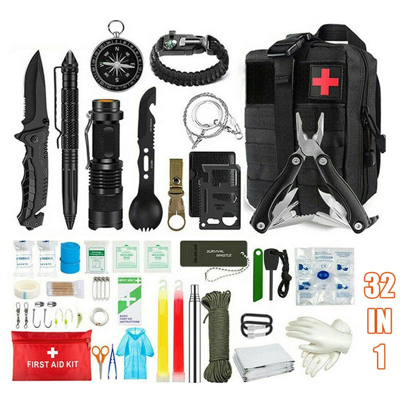 Danoz Direct - Tactical Emergency Survival Kit Outdoor Sports Hiking Camping SOS Tool Equipment - danozdirect