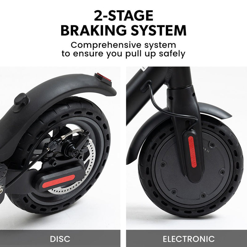 Danoz Direct - VALK 400W Electric Scooter, 37V Folding E - Scooter with Suspension, for Adults, Synergy 5 MkII Black - danozdirect