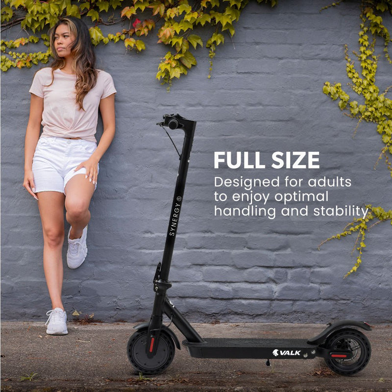 Danoz Direct - VALK 400W Electric Scooter, 37V Folding E - Scooter with Suspension, for Adults, Synergy 5 MkII Black - danozdirect