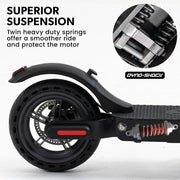Danoz Direct - VALK 400W Electric Scooter, 37V Folding E - Scooter with Suspension, for Adults, Synergy 5 MkII Black - danozdirect