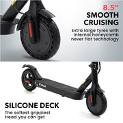 Danoz Direct - VALK 400W Electric Scooter, 37V Folding E - Scooter with Suspension, for Adults, Synergy 5 MkII Black - danozdirect