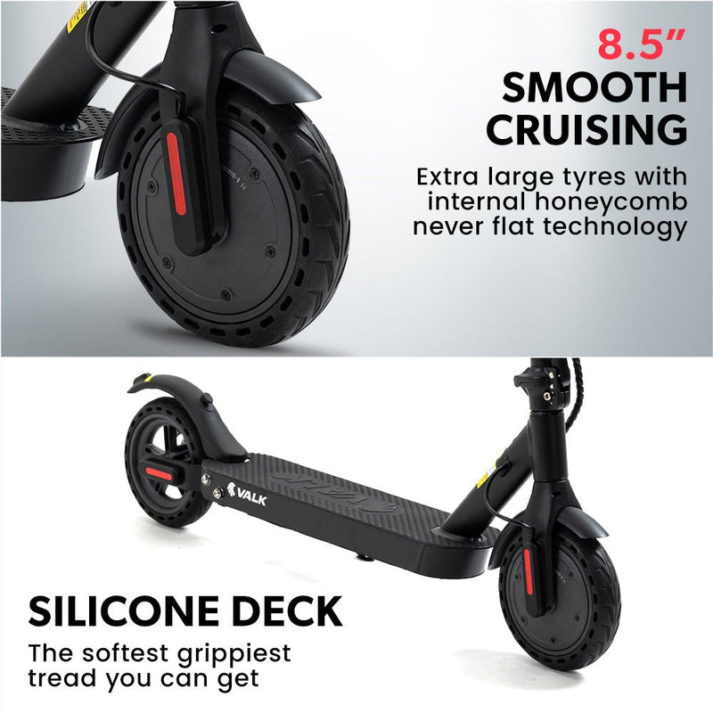 Danoz Direct - VALK 400W Electric Scooter, 37V Folding E - Scooter with Suspension, for Adults, Synergy 5 MkII Black - danozdirect