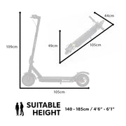 Danoz Direct - VALK 400W Electric Scooter, 37V Folding E - Scooter with Suspension, for Adults, Synergy 5 MkII Black - danozdirect