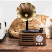Danoz Direct - Vintage Gramophone Bluetooth Speaker - Retro Wireless Music Player with Classic Design - danozdirect