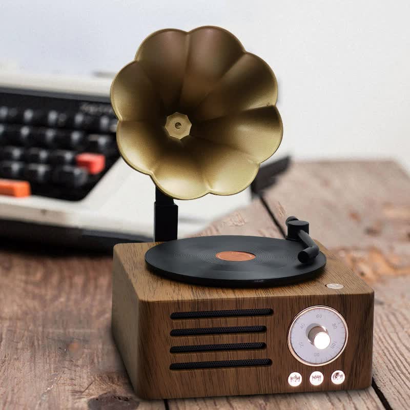 Danoz Direct - Vintage Gramophone Bluetooth Speaker - Retro Wireless Music Player with Classic Design - danozdirect