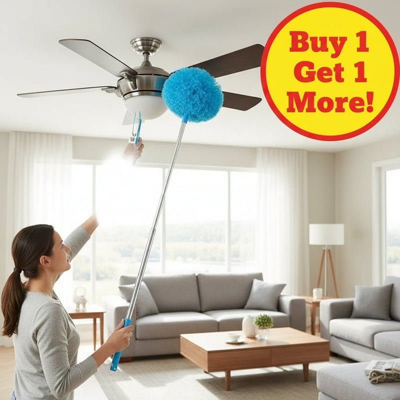 Danoz DusterMaster - Reusable Microfiber Ceiling Fan Duster Set for Home & RVs - Effortless Cleaning Brush with Dust - Locking Technology - Buy 1 Get 1 Free - danozdirect