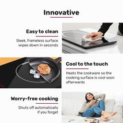 Danoz EUROCHEF Induction Cooktop, 2000W, 9 Heat Levels, Fast Electric Portable Cooker, Touch Controls with Slider - danozdirect