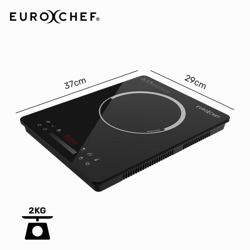 Danoz EUROCHEF Induction Cooktop, 2000W, 9 Heat Levels, Fast Electric Portable Cooker, Touch Controls with Slider - danozdirect