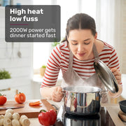 Danoz EUROCHEF Induction Cooktop, 2000W, 9 Heat Levels, Fast Electric Portable Cooker, Touch Controls with Slider - danozdirect