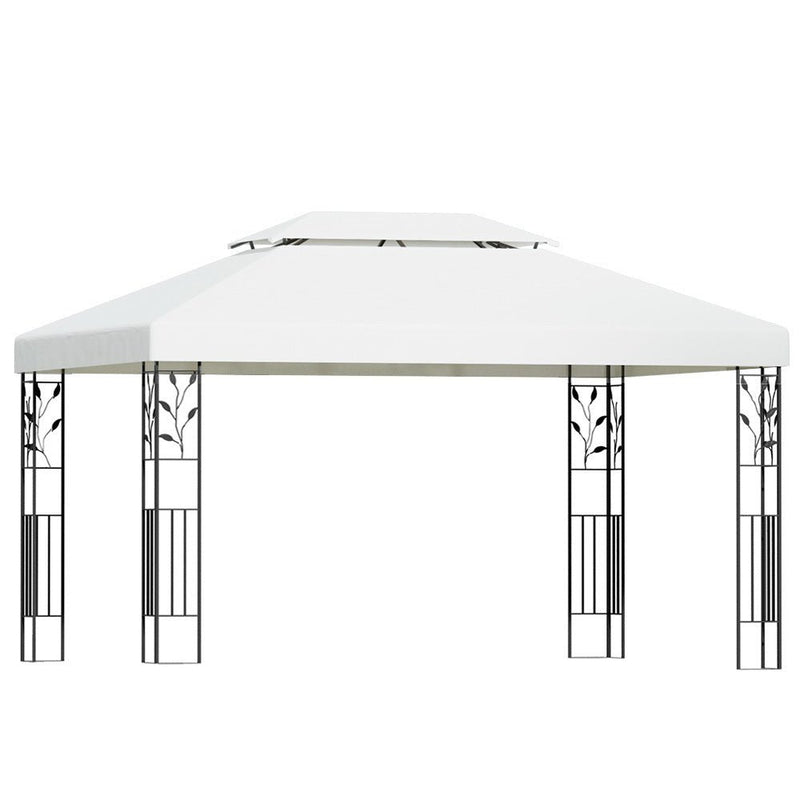 Danoz Events - Instahut Gazebo 4x3m Marquee Outdoor Wedding Party Event Tent Home Iron Art Shade White - danozdirect