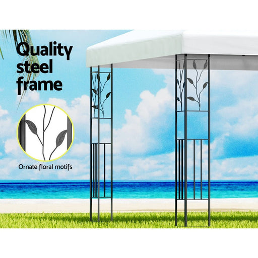 Danoz Events - Instahut Gazebo 4x3m Marquee Outdoor Wedding Party Event Tent Home Iron Art Shade White - danozdirect