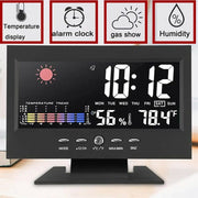 Danoz Exclusive - Digital Alarm Clock With Backlight, Electronic Desktop Temperature Humidity Monitor,12/24H Digital Desk Clock With Snooze - danozdirect