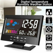 Danoz Exclusive - Digital Alarm Clock With Backlight, Electronic Desktop Temperature Humidity Monitor,12/24H Digital Desk Clock With Snooze - danozdirect