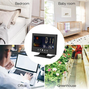 Danoz Exclusive - Digital Alarm Clock With Backlight, Electronic Desktop Temperature Humidity Monitor,12/24H Digital Desk Clock With Snooze - danozdirect