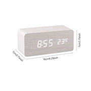 Danoz Exclusive - Digital Alarm Clock Wooden Temperature And Humidity Alarm Clock LED Electronic Clock Smartphone Wireless Charger - danozdirect