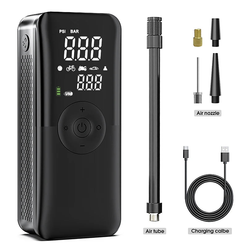 Danoz Exclusive MightyPump - Rechargeable Air Pump Tire Inflator Portable Compressor Digital Cordless Car, Motorcycle Bicycle Balls + Charge any other Devices! - danozdirect