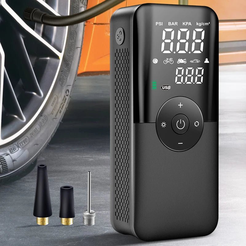 Danoz Exclusive MightyPump - Rechargeable Air Pump Tire Inflator Portable Compressor Digital Cordless Car, Motorcycle Bicycle Balls + Charge any other Devices! - danozdirect
