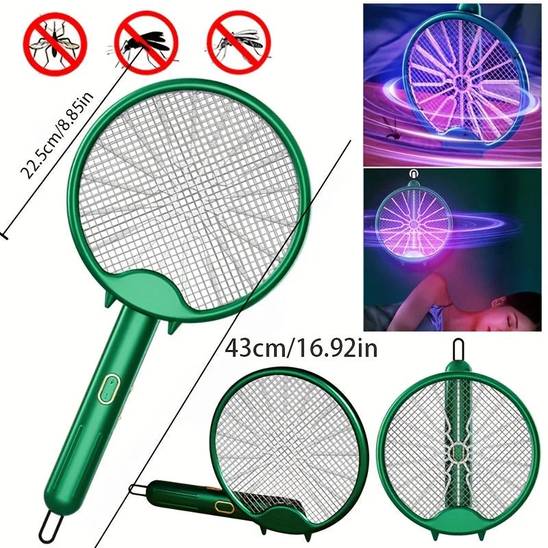 Danoz Exclusive - MozzieZap - 3000V Electric Mosquito Racket Mosquito Killer Lamp USB Rechargeable Foldable Mosquito Zapper - danozdirect