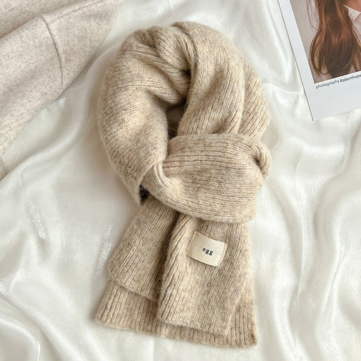 Danoz Fashion - Beige Cozy Knit Scarf - Soft Wool - Blend Winter Neck Wrap, Warm and Stylish - danozdirect