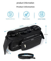 Danoz Fashion - Black and Pink Stitching Universal Stroller Organiser Caddy with Insulated Cup Holders and Detachable Wristlet - danozdirect